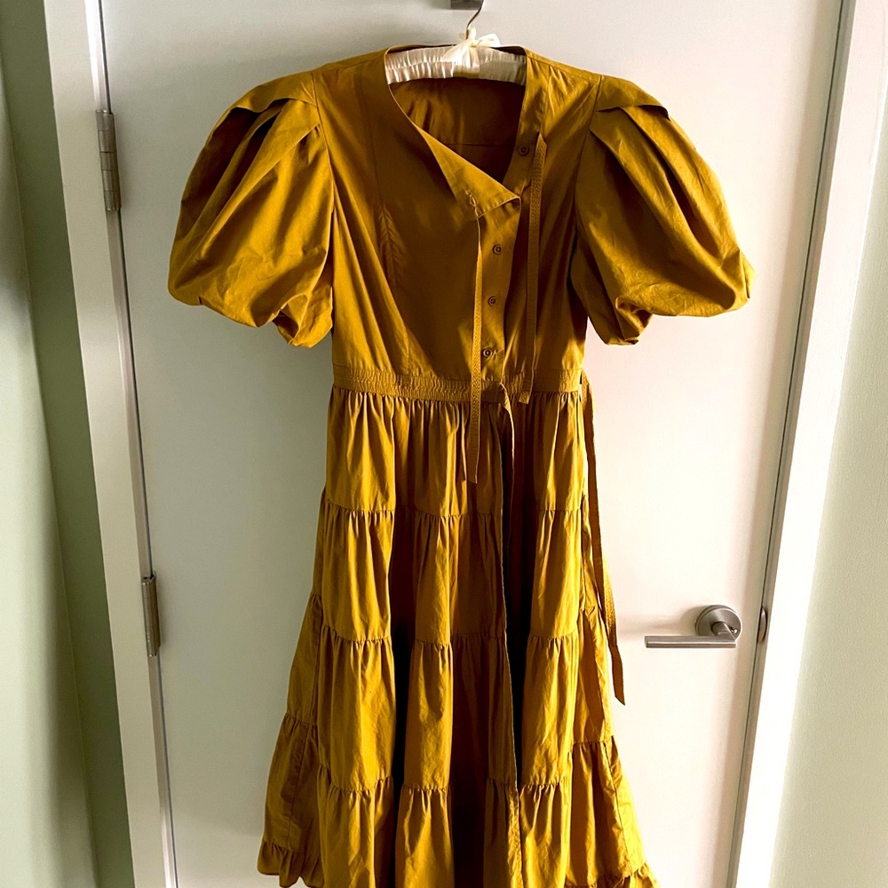 ULLA JOHNSON Agathe tiered wrap midi dress